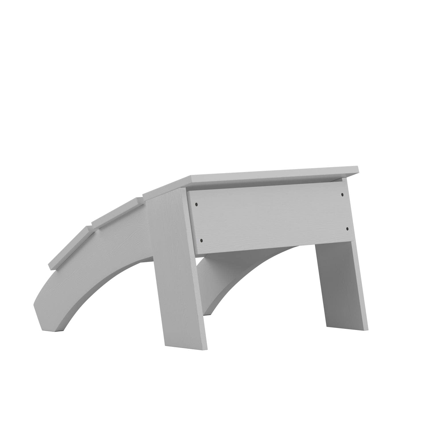 Flash Furniture Sawyer Indoor/Outdoor Commercial Grade Adirondack Ottoman - White All-Weather Adirondack Style Footrest