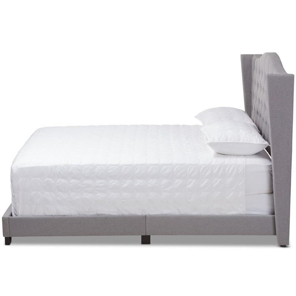 Baxton Studio Alesha Modern and Contemporary Grey Fabric Upholstered Full Size Bed