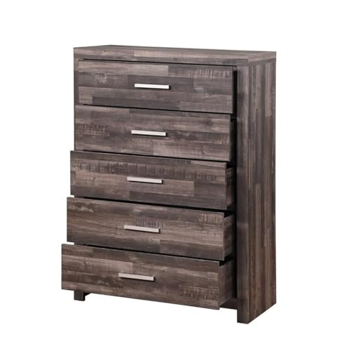 Acme Juniper Modern Composite Wood 5-Drawer Bedroom Chest in Dark Cherry