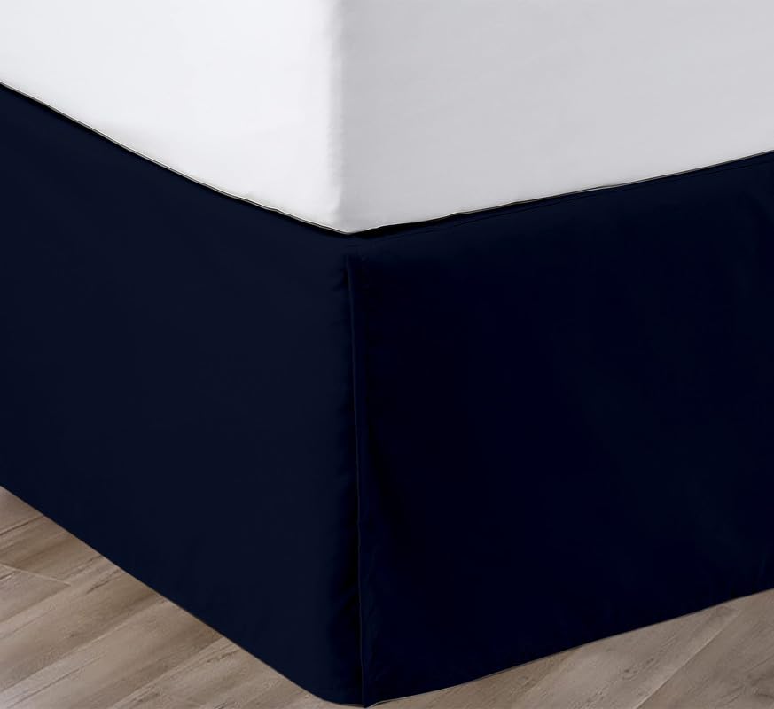 Sgi Bedding 18 Inch Drop Bed Skirt Queen Size With Platform To Stay In Place Elegant Pleated Design With Split Corners Wrinkle R