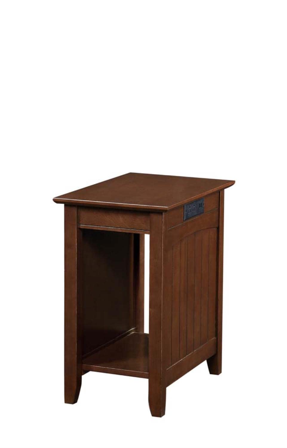 Convenience Concepts Edison End Table with Charging Station, Espresso