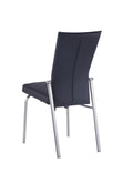 Chintaly Imports Molly MotionBack Faux Leather Side Chair in Black (Set of 2)