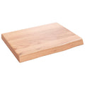 vidaXL Solid Oak Wood Wall Shelf Light Brown: Durable, Versatile, Varnished, Handmade Live Edge Design, High Load Capacity