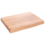 vidaXL Solid Oak Wood Wall Shelf Light Brown: Durable, Versatile, Varnished, Handmade Live Edge Design, High Load Capacity