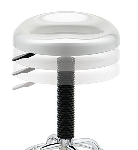 Seville Classics Modern Ergonomic Pneumatic Height Adjustable 360-Degree Swivel Stool Chair, For Drafting, Office, Home, Garage, Work Desk, Stainless Steel, Contoured Seat