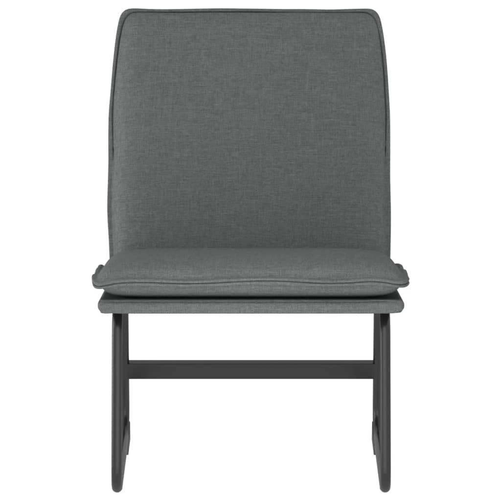 vidaXL Lounge Chair - Dark Gray Fabric Upholstered, Comfortable Sloping Back Seat, Robust Metal, Plywood Frame, Anti-Slip Legs, Easy Assembly Required, Modern Style, Dimensions: 20.5"x29.5"x29.9"