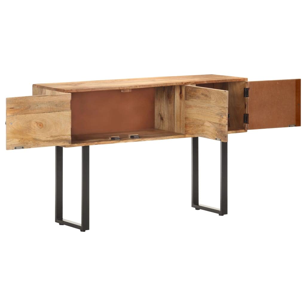 vidaXL Solid Mango Wood Sideboard - Industrial Look, Two Compartments Behind Three Doors, Durable Construction, Easy Assembly, Unique Craftmanship