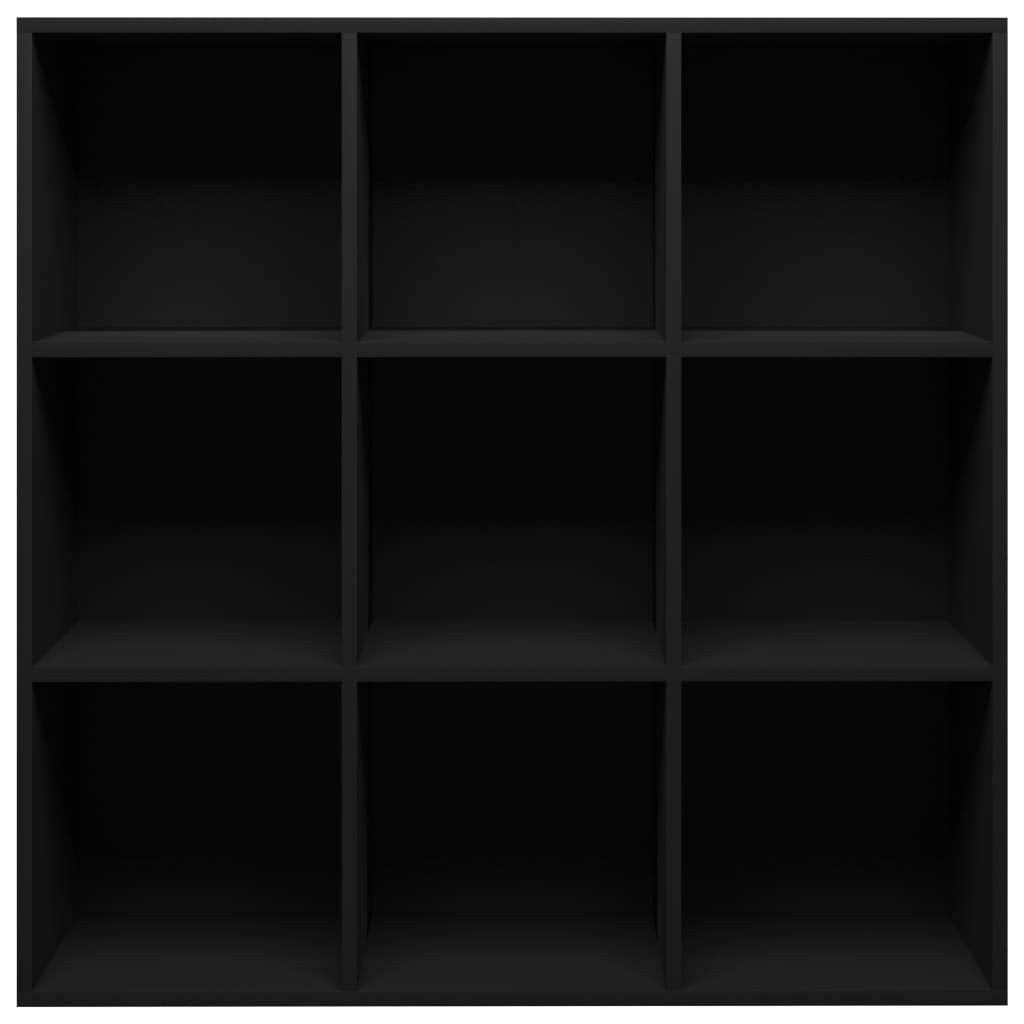 vidaXL Book Cabinet Black 38.6&quot;x11.8&quot;x38.6&quot; Chipboard