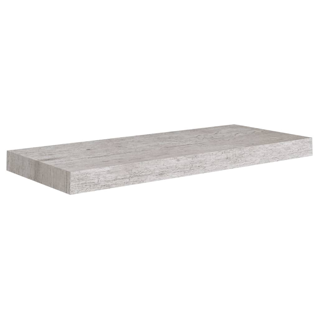 vidaXL Modern Floating Wall Shelf – Concrete Gray, Honeycomb MDF, Easy Installation, Invisible Mounting System, 23.6&quot;x9.3&quot;x1.5&quot; Size