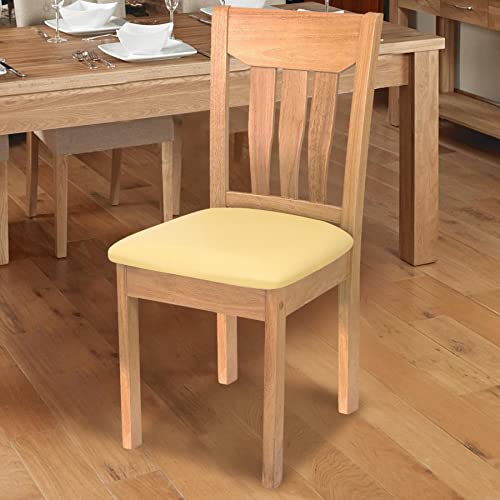 Sonnach Waterproof Chair Seat Cover For Dining Room Chairs Removable Washable Upholstered Chair Seat Protectors Water Resistant Decorative Chair Cushion Slipcovers (Light Yellow, 6)