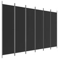 vidaXL Modern Room Divider with 6 Panels, 118.1''x78.7'', Easy Assembly, Polyester Fabric and Iron Material, Foldable, Multi-Pur