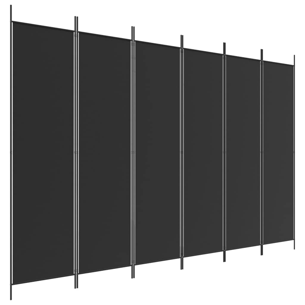vidaXL Modern Room Divider with 6 Panels, 118.1''x78.7'', Easy Assembly, Polyester Fabric and Iron Material, Foldable, Multi-Pur
