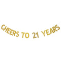FestikoGold Glitter Cheers to 21 Years Banner 21st Birthday Anniversary Party Photo Prop Garlands Bunting Decor (21)