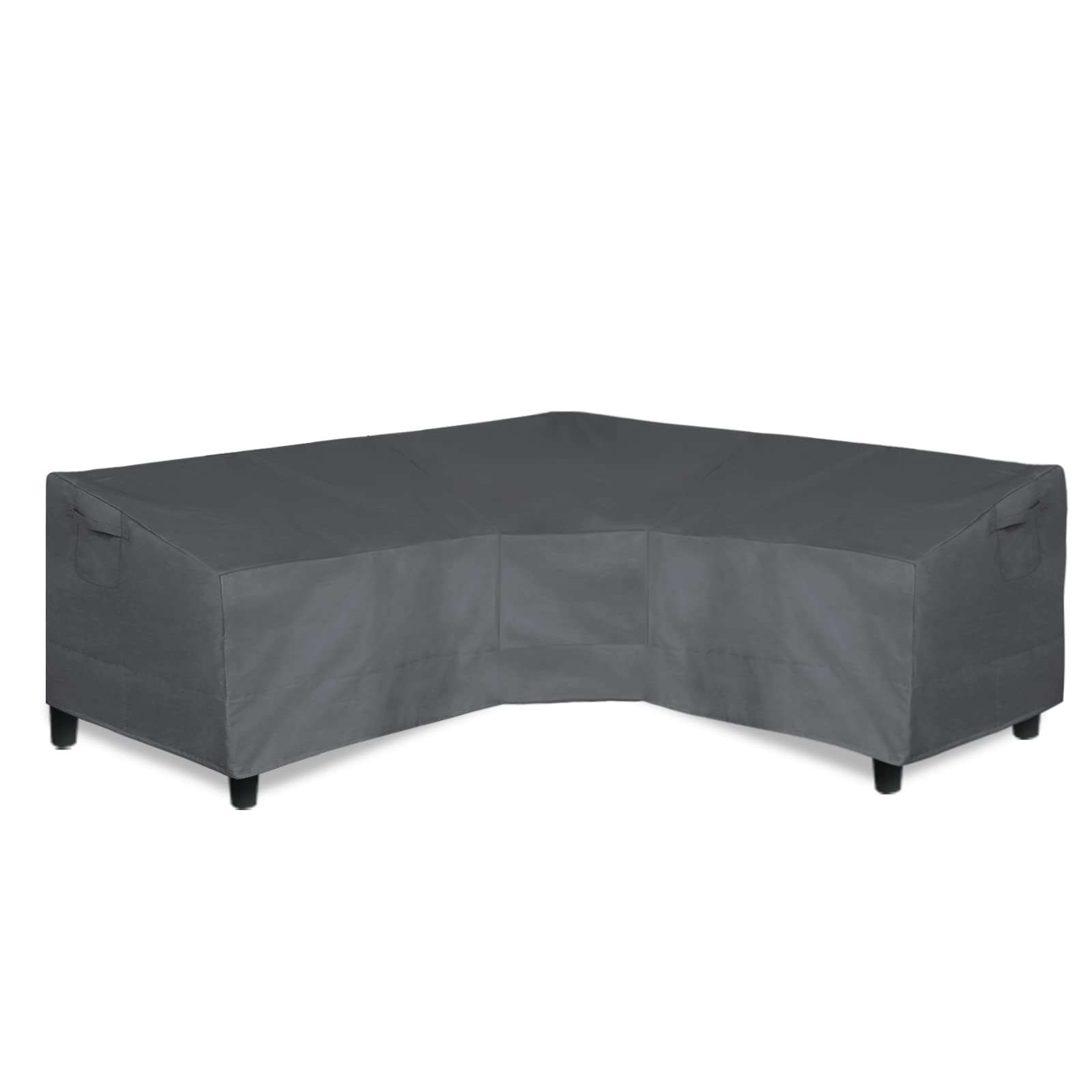 Easy-Going Patio V-Shaped Sectional Sofa Cover, Waterproof Outdoor Sectional Cover,Heavy Duty Garden Furniture Cover With Air Vent 118' L (On Each Side) X 33.5' D X 31' H, Dark Gray