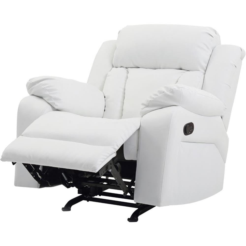 Glory Furniture Daria Faux Leather Rocker Recliner In White