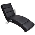 vidaXL Reclining Massage Lounger Black Faux Leather Furniture Armchair