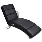 vidaXL Reclining Massage Lounger Black Faux Leather Furniture Armchair