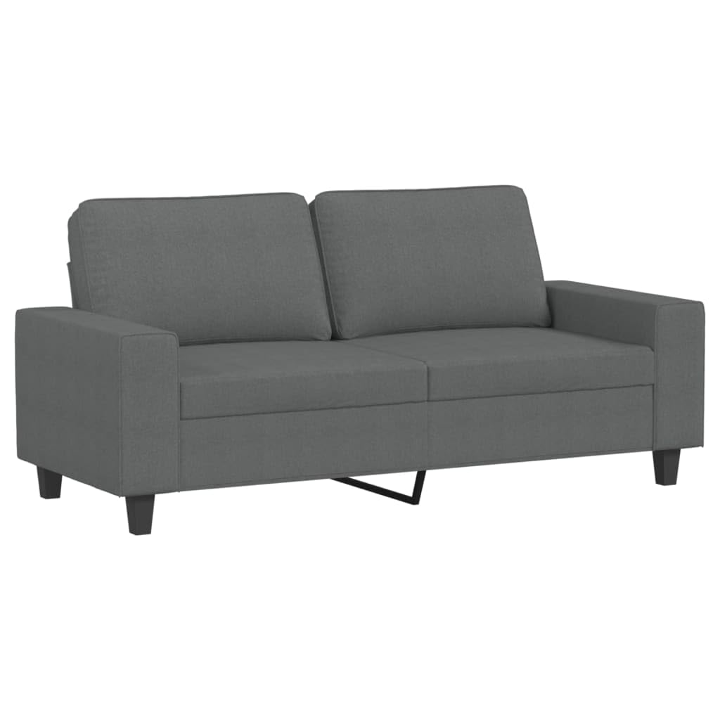 vidaXL 2-Seater Fabric Sofa – Simple and Modern Design, Comfortable Heavy-Duty Dark Gray Couch – Ideal for Living Room, Lounge, Office