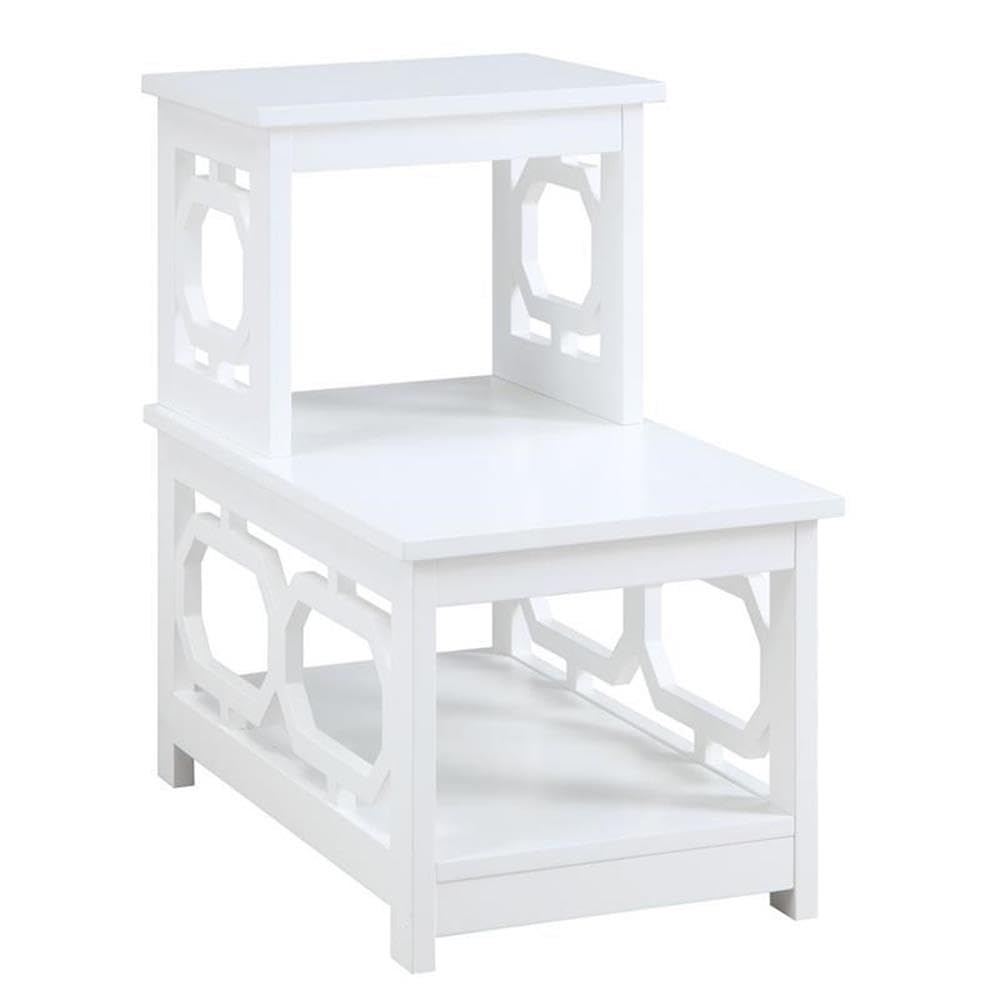 Convenience Concepts Omega 2 Step Chairside End Table, White