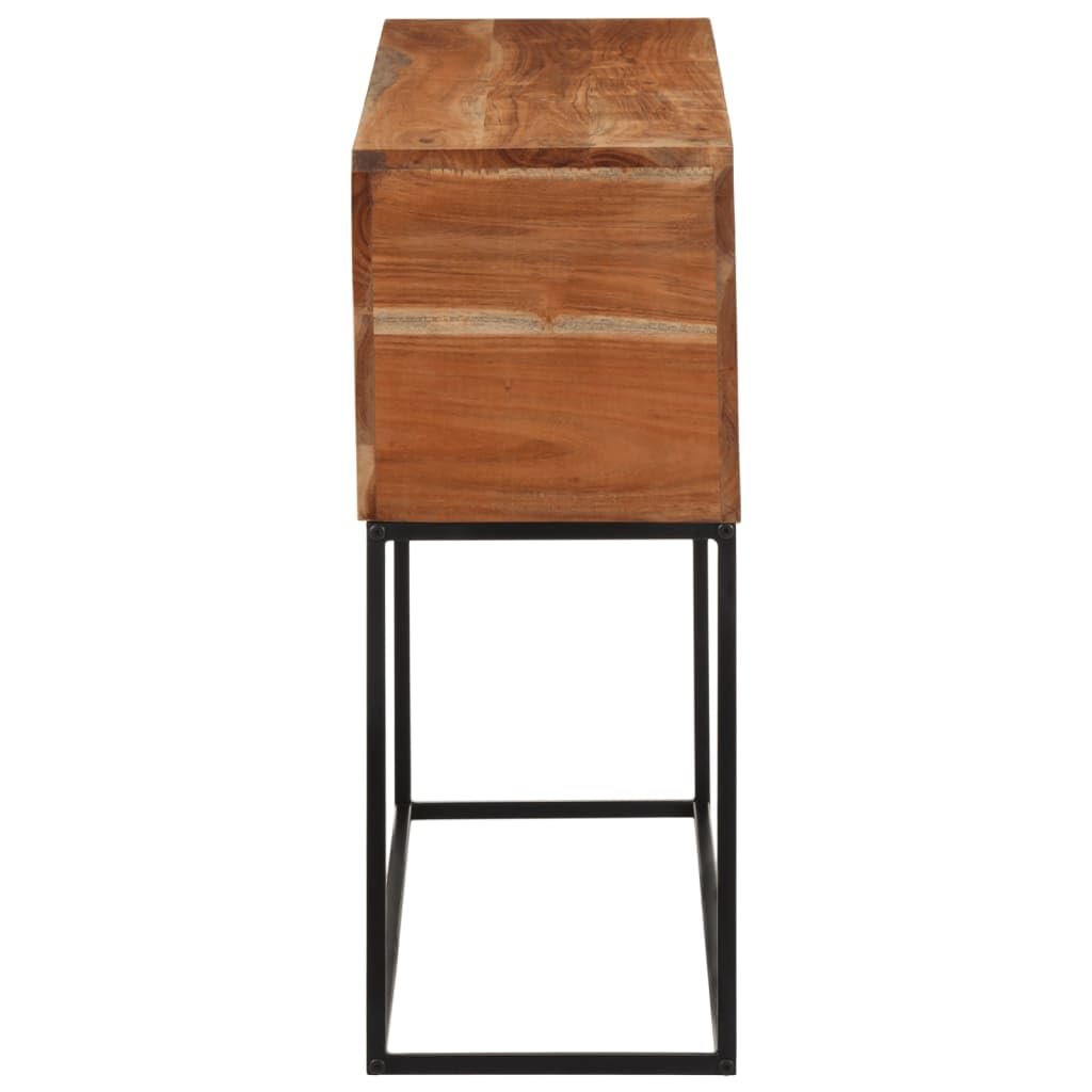 vidaXL Console Table - Solid Acacia Wood/Iron Feet - Rectangular Hallway Table - Industrial Style - 43.3&quot;x11.8&quot;x29.5&quot;