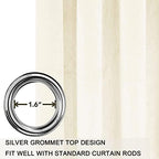 Smiletime Ivory White 72 In Long Velvet Curtains With Grommet, Thermal Insulated Super Soft Privacy Noise Reducing Light Blockin