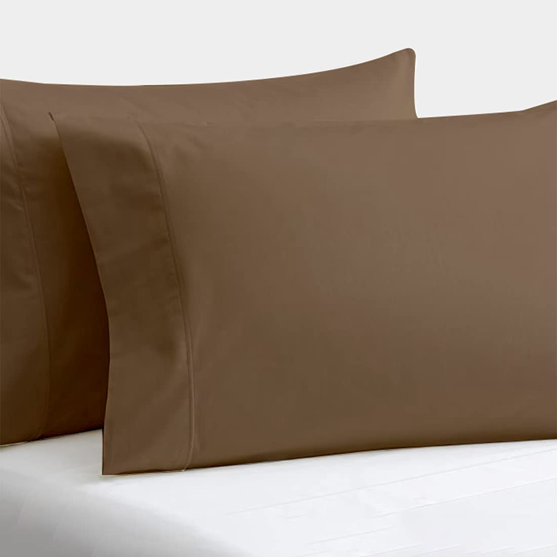 Charlottelyhues Taupe Pillow Cases Standard Size 1000 Thread Count Super Soft Egyptian Cotton Set Of 2 Long-Staple Cotton Luxuri