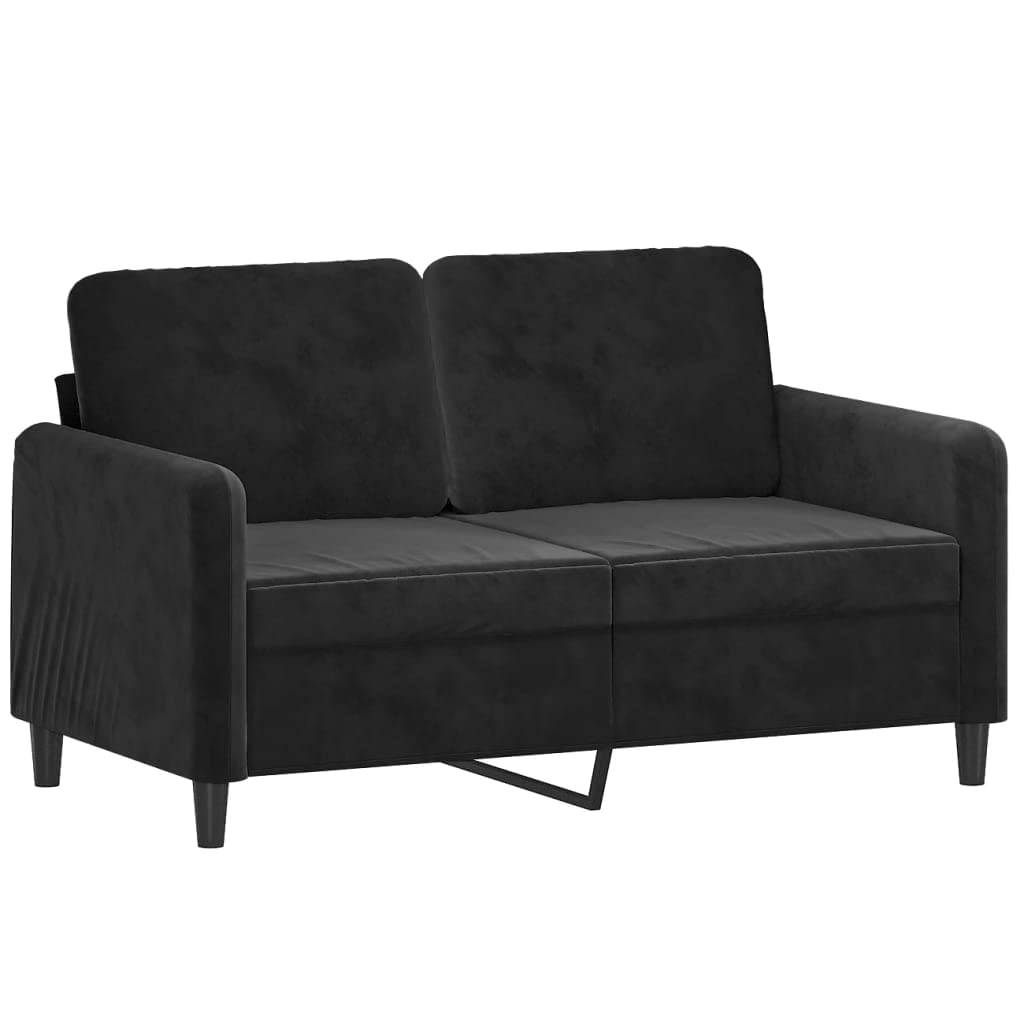 vidaXL 2-Piece Sofa Set - Plush Black Velvet Upholstered Sofas with Comfy Padding and Sturdy Construction for Home or Office