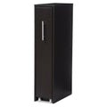 Baxton Studio Lindo Wood Bookcase with One Pulled Out Door Shelving Cabinet, Dark Brown
