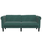 vidaXL Dark Green Velvet 2-Seater Sofa - Upholstered Loveseat for Living Room/Lounge/Occasional Couch - Modern Elegant Design Comfortable Seating (71.7 x 30.3 x 29.1 inches)
