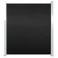 vidaXL Retractable Patio Side Awning  Black 39.4x196.9 Versatile Outdoor Sunshade, Windshield and Privacy Screen  Durable P