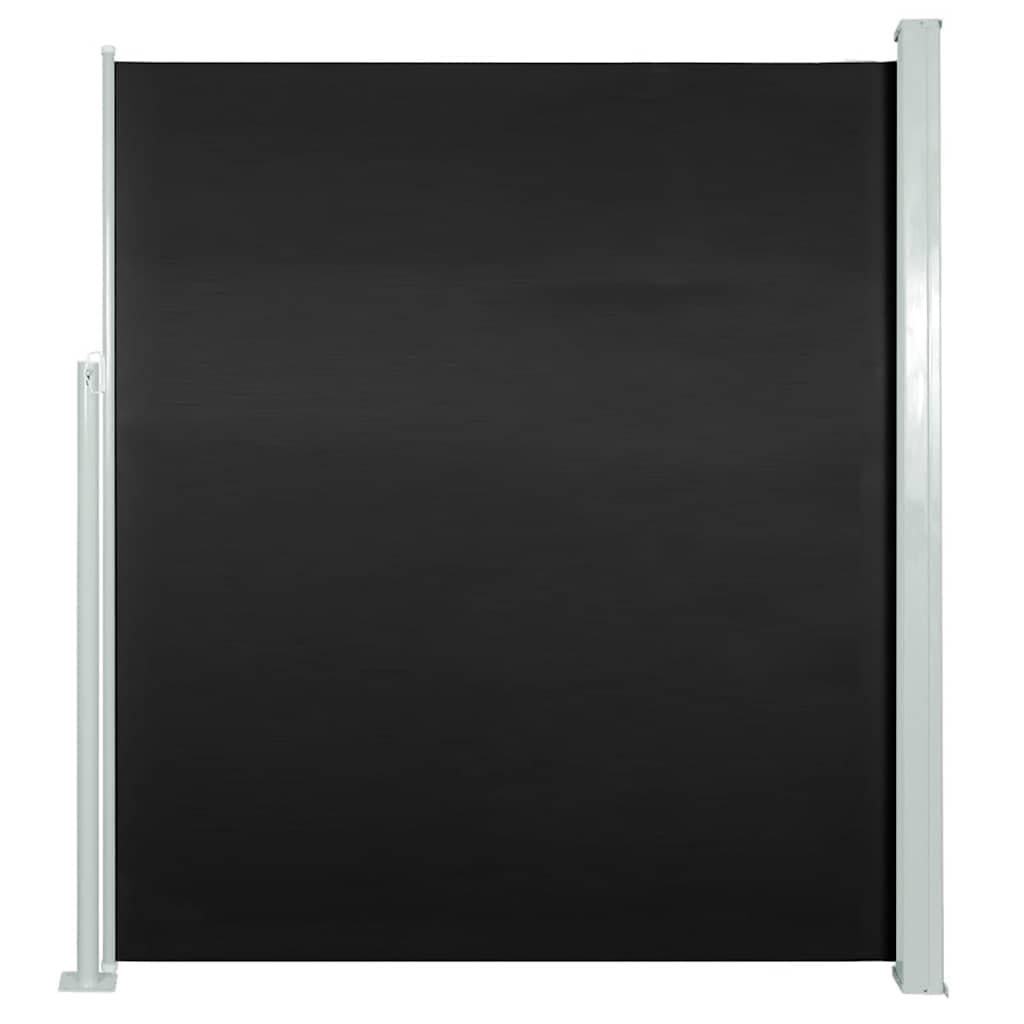 vidaXL Retractable Patio Side Awning  Black 39.4x196.9 Versatile Outdoor Sunshade, Windshield and Privacy Screen  Durable P