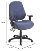 Lorell Baily High-Back Multi-Task Chair, Blue
