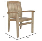 Anderson Teak CHS-022 - No Cushion Sahara Stackable Dining Armchair