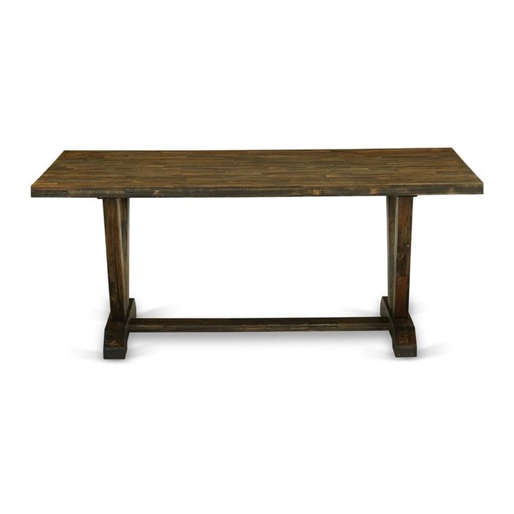 East West Furniture Vt777 V-Style Dining Room Table - A Rectangle Solid Wood Table Top With Stylish Legs, 40X72 Inch, Distressed Jacobean