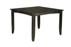 East West Furniture FAIR9-CAP-LC 9 Piece Counter Height Dining Set Includes a Square Kitchen Table with Pedestal and 8 Faux Leather Dining Room Chairs, 54x54 Inch, Cappuccino