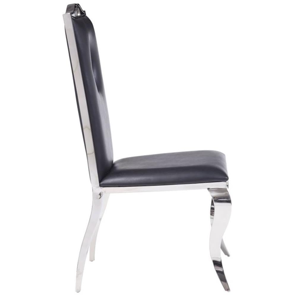 Acme Furniture Cyrene Side Chair (Set of 2) in PU and Stainless Steel