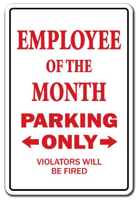 Employee Of The Month Novelty Sticker | Indoor/Outdoor | Funny Home D  Cor For Garages, Living Rooms, Bedroom, Offices | Signmis