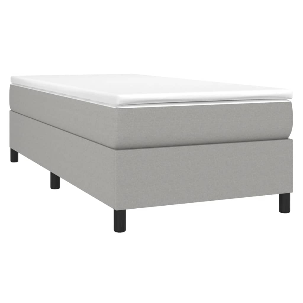 vidaXL Modern Fabric Box Spring Bed Frame, Twin XL, Light Gray, Plywood & Engineered Wood, Suitable for 39.4"x79.9" Mattress