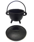 New Age Imports, Inc. Cast Iron Cauldron w/handle & lid, ideal for smudging, incense burning, ritual purpose, decoration, hallow