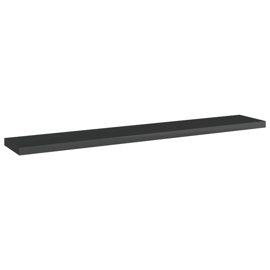 vidaXL Bookshelf Boards 4 pcs Set, High Gloss Black, 23.6&quot;x3.9&quot;x0.6&quot;, Engineered Wood, Modern Design, Easy to Clean