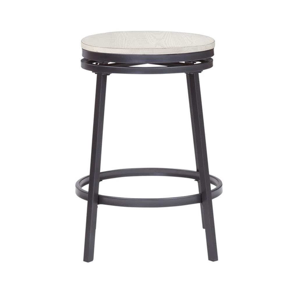 American Woodcrafters Jaidon Backless Gray Metal Swivel 25-inch Bar Stool