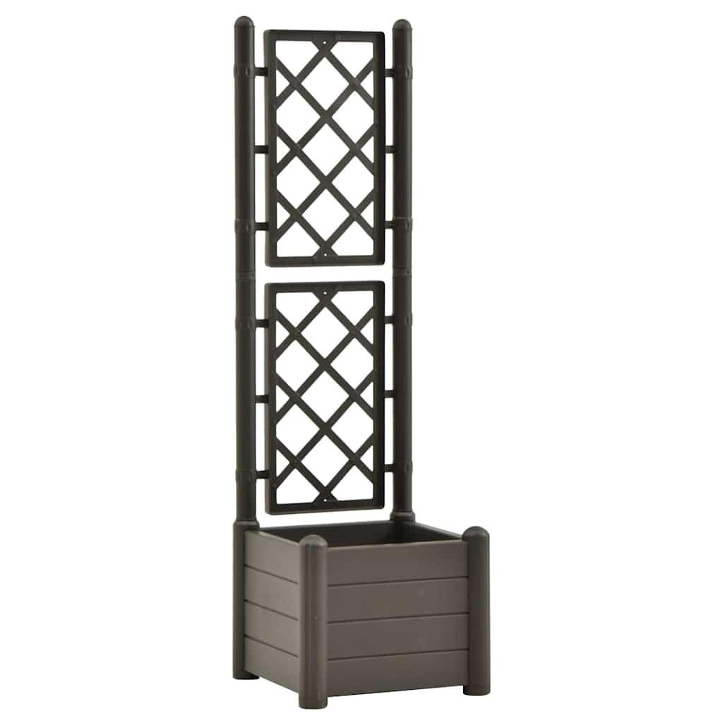 vidaXL Garden Raised Bed with Trellis, Raised Bed for Flowers and Plants, Planter with Drainage Hole, Outdoor and Indoor Use, An