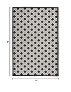 HomeRoots 100% Polypropylene 4’ x 6’ Black White Gray Indoor Outdoor Area Rug