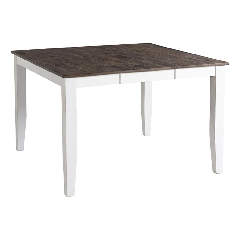 Intercon Kona 54" Gathering Butterfly Leaf, 4 Legs, Gray & White Counter Tables