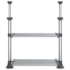 vidaXL Adjustable Kitchen Shelf in Elegant Silver – Sturdy Aluminium Frame Kitchen Rack with Ample Storage Space – User-Friendly and Easy Assembly Required