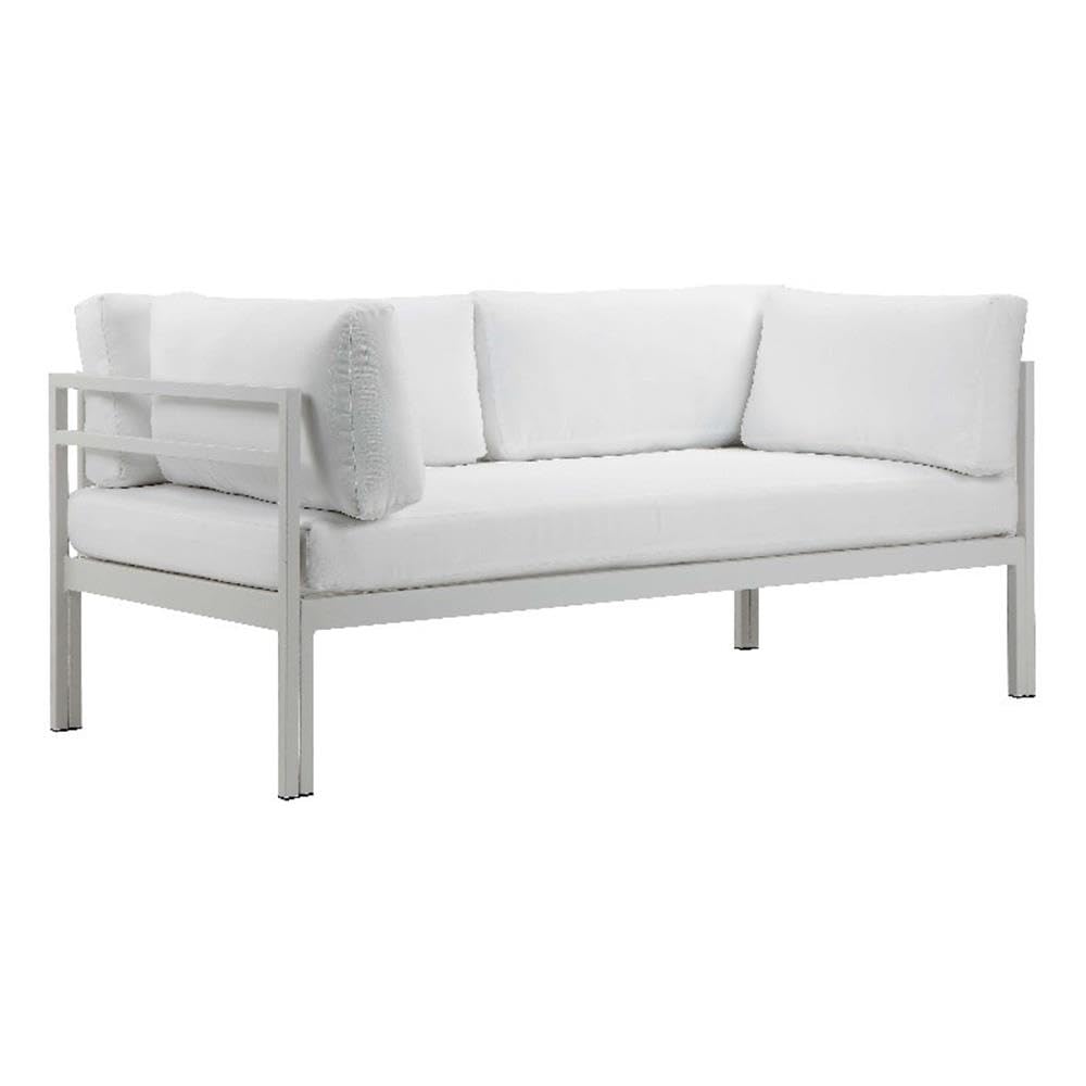 Pangea Home Cloud 25x65 Modern Aluminum Sofa in White Finish