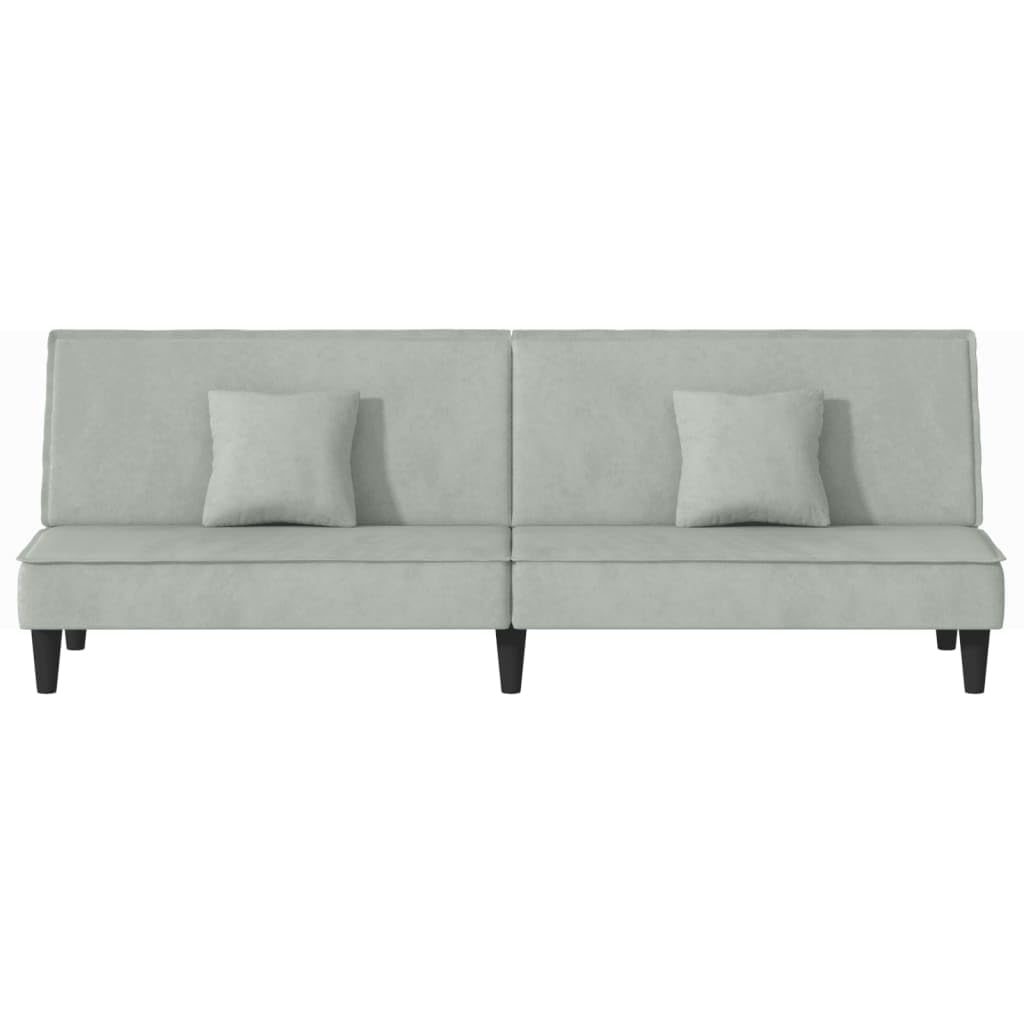 vidaXL Convertible Sofa Bed in Elegant Light Gray Velvet Material – Modern Design, Comfortable Seating by Day, Cozy Bed by Night.