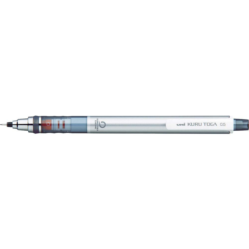 Uni Kurutoga Mechanical Pencil Standard, 0.5Mm, Silver (M54501P.26)