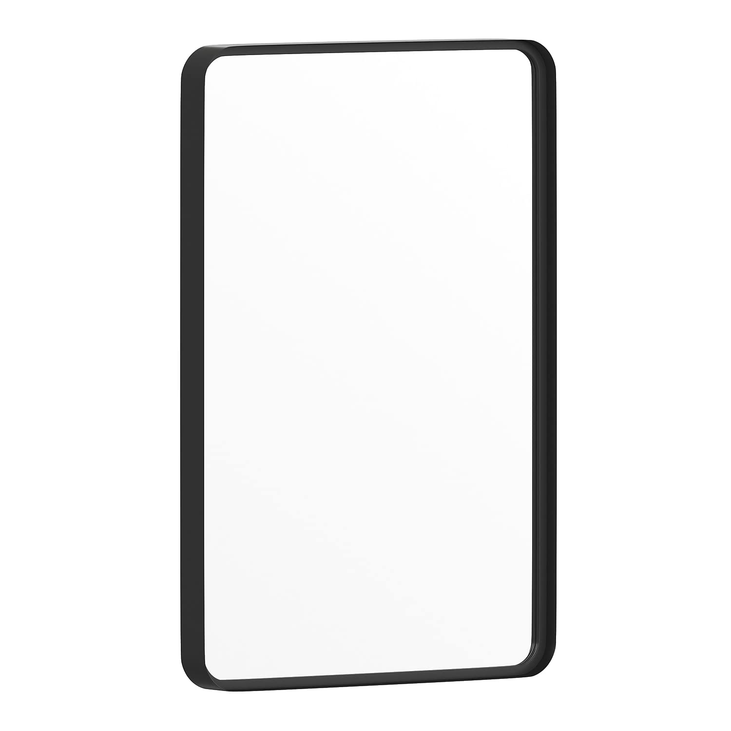 Flash Furniture Janinne Rectangle Wall Mirror - Matte Black Accent Mirror - 20" X 30" Vanity Mirror - For Bathroom, Vanity, Entryway, Dining Room, & Living Room