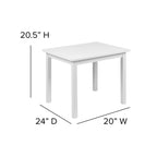 Flash Furniture Kyndl Kids Solid Hardwood Table and Chair Set for Playroom, Bedroom, Kitchen - 3 Piece Set - White
